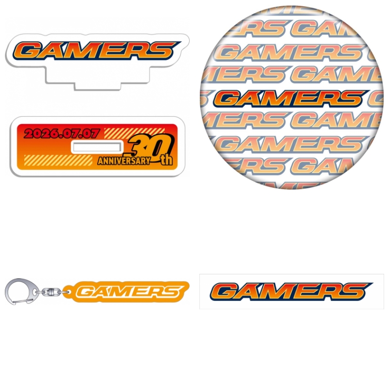 ※★【グッズ-セット商品】ゲーマーズ30周年記念 新ロゴセット（アクリルスタンド・缶バッジ・キーホルダー・タオル）【ゲーマーズ専売】