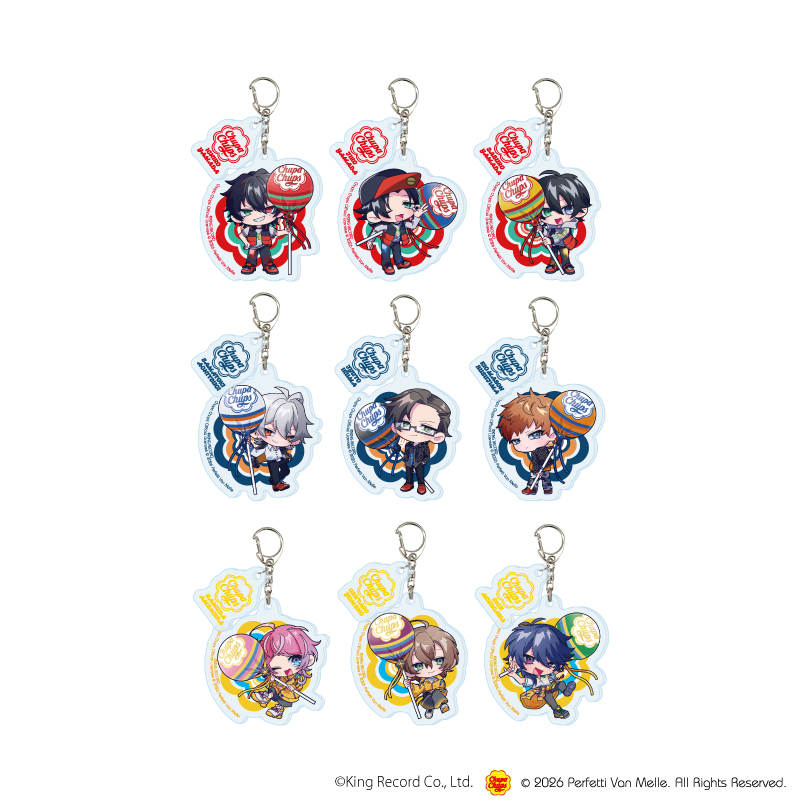 パーツ付きアクリルキーホルダー「ヒプノシスマイク-Division Rap Battle-×チュッパチャプス」01/コンプリートセット(全9種)(ミニキャライラスト)