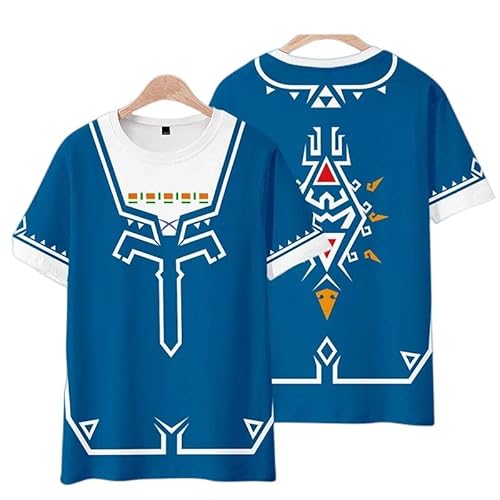 ゼルダの伝説 ｔシャツ 子供 大人 半袖 親子服 同型 エレン ミカサ 柔らかい 快適 吸汗 速乾 肌着 丸首 コスプレ衣装 cosplay コスチューム カジュアル  大人tシャツ おおきいサイズ インナーシャツ 肌着 通勤通学 スポーツシャツ コスチューム 夏祭り 花火大会 誕生日 プレゼント 男女兼用 (2,4XL)
