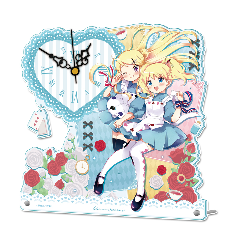 きんいろモザイク_アクリル置時計