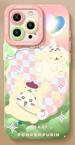 [SENDENG] ちいかわ グッズ 携帯ケース ハチワレ うさぎ 携帯電話カバー レンズ保護 多機種対応 コスプレ小物 贈り物 プレゼント 萌え デザイン キャラクター 人気 綺麗 グッズスマホ 非公式 かわいい (iP16Plus,うさぎ)