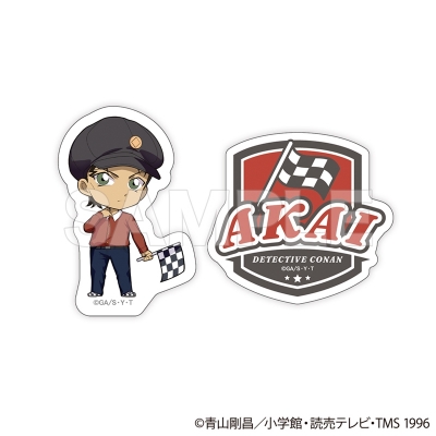 【グッズ-ステッカー】名探偵コナン ダイカットステッカー2枚セット チェッカーフラッグ② (赤井 秀一)【再販】
