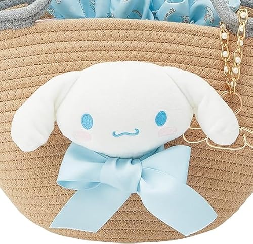 スケーター(Skater) ぬいぐるみ付 かご風 バッグ カゴバッグ 巾着 チャーム付 サンリオ シナモロール KNBB1-A