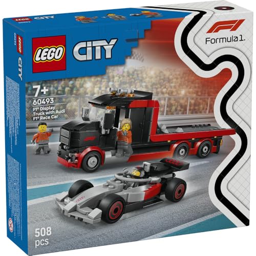 レゴ(LEGO) シティ F1(R) ディスプレイ輸送トラックと Audi F1(R) レースカー おもちゃ 玩具 誕生日 プレゼント ブロック 男の子 女の子 子供 7歳 8歳 9歳 小学生 乗り物 車 ミニカー ゲーム 60493