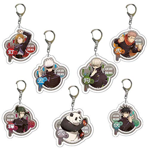 LongLongAgo呪術廻戦 キーホルダー アクリル キーチェーン 携帯 鍵 飾り 虎杖悠仁 両面 伏黒 野薔薇 五条悟 真希 狗巻棘 パンダ 七海 アニメペンダント 人気 萌えグッズ 小道具 バッグ 携帯 ストラップ おしゃれ かわいい 軽量 プレゼント ギフト