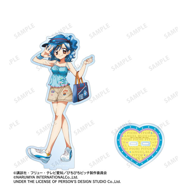 ぴちぴちピッチ_ANGEL BLUEコラボ 描き下ろし 宝生 波音 特大アクリルスタンド ver.A