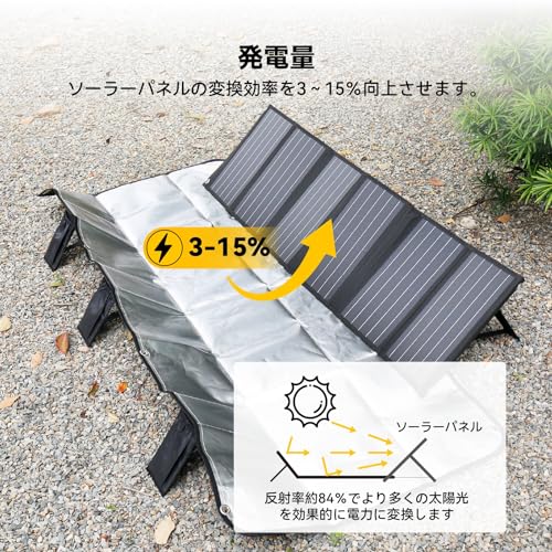 Togo Power ソーラーパネル パネル用反射シート ソーラーシート アルミ反射シート ソーラーパネル用 車用サンシェード アルミシート スタンド付き 調整可能 太陽光反射シート 銀マット 防塵 防水 防風 折り畳み式式 厚手 耐摩耗 農業用反射シート