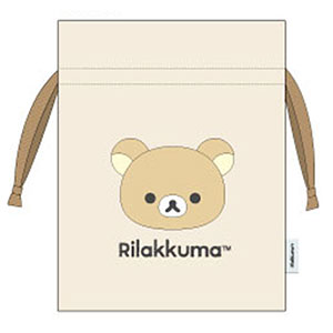 リラックマ ぬいぐるみ付き巾着 リラックマ