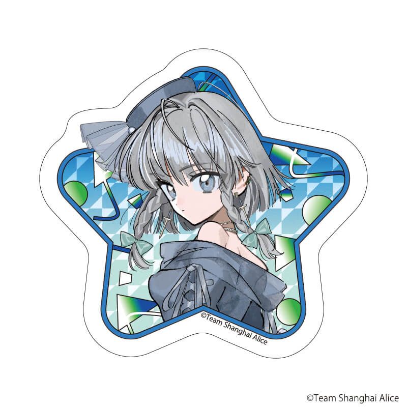 ダイカットステッカー「東方Project」05/十六夜咲夜 レトロアイドルver.(描き起こしイラスト)