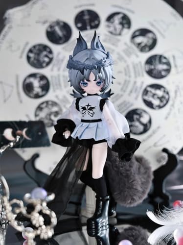 万物初醒 BJDブラインドドール シリーズ 高約18cm PVC&ABS素材 1/8 BJDスペシャルボディ 女の子のギフト 関節可動フィギュア 塗装済み プレゼントハンドモデルの装飾品(Gray)