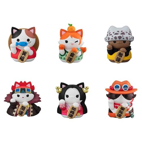 MEGA CAT PROJECT ワンピース ニャンピースニャーン！ 招き猫FORTUNE LUCKY☆CAT PIRATES 6個入りBOX