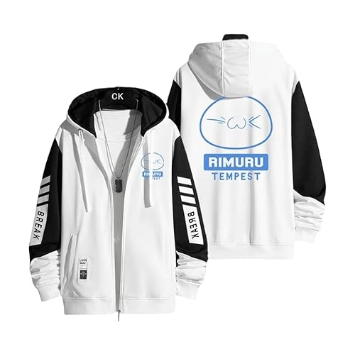 [COLE] 転生したらスライムだった件 パーカー 長袖 転スラ スライム リムル 魔王 紫苑 朱菜 蒼影 ファスナー フード付き服 運動パーカー 日常服 Hoodieメンズ 誕生日 プレゼント パーカ ディーバ コスチューム (4,M 厚手)