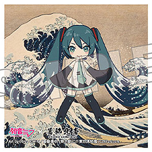 初音ミク×葛飾北斎 iXima ステッカー 神奈川沖波裏 ミニキャラ