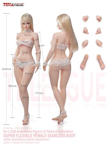 【Tbmodel 】 TBLeague 1/12 アクションフィギュア 超柔軟性シームレス 素体 服セット アクションフィギュア TB-DD01XS（H）肌色