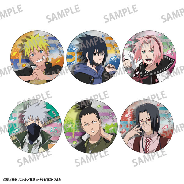 NARUTO-ナルト- 疾風伝 トレーディングメタル缶バッジ 学園 6個入りBOX
