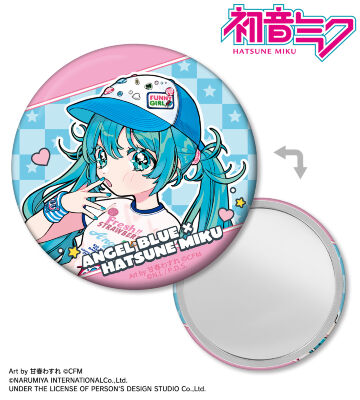 ANGEL BLUEコラボ 描き下ろし 初音ミク Art by 甘春わすれ 缶ミラー ver.A