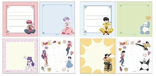 らんま1/2 メモパッド・スクエア 2種セット(らんま＆あかね＆シャンプー/乱馬＆良牙＆玄馬)
