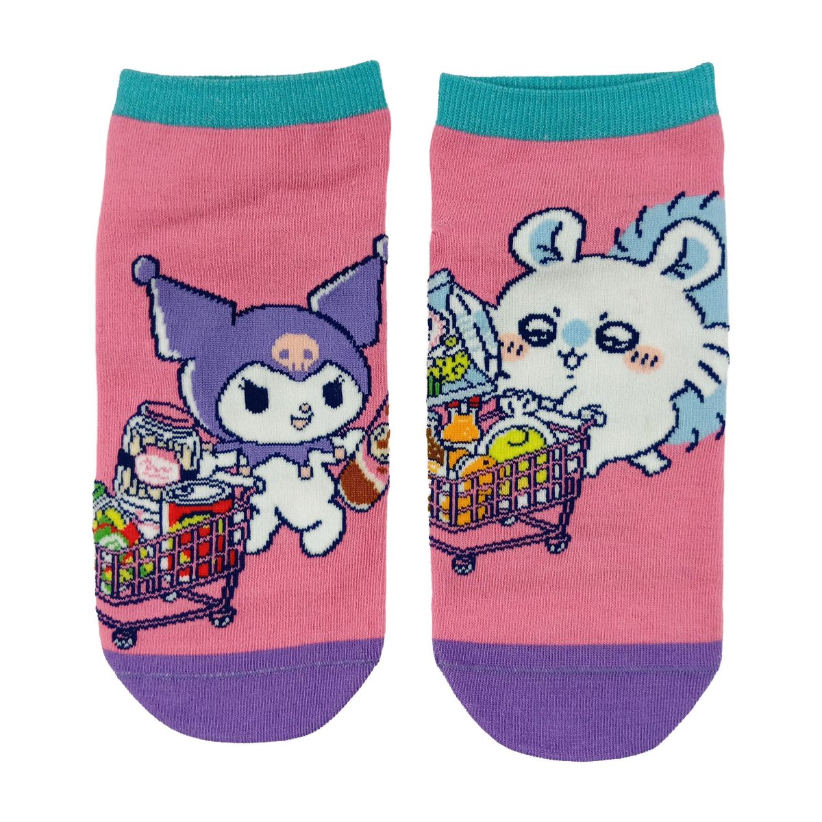 ちいかわ×サンリオキャラクターズ スニーカー丈ソックス(モモンガ・クロミ)レディース用