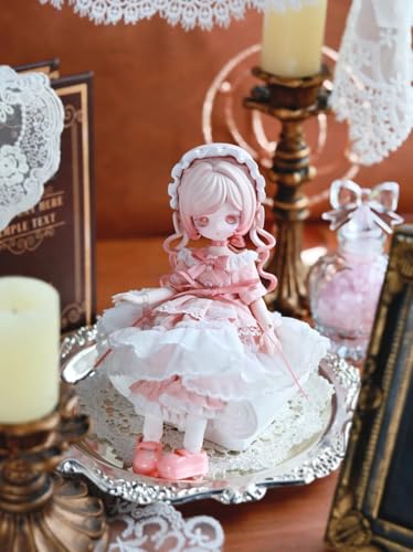 万物初醒 BJDブラインドドール シリーズ 高約18cm PVC&ABS素材 1/8 BJDスペシャルボディ 女の子のギフト 関節可動フィギュア 塗装済み プレゼントハンドモデルの装飾品(Pink)