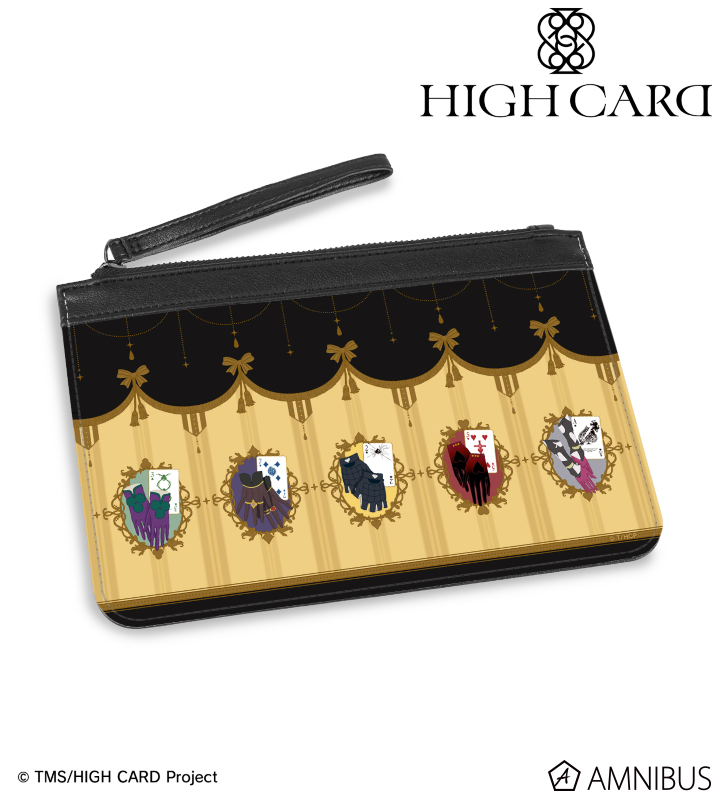 HIGHCARD モチーフ柄 PUレザーフラットポーチ