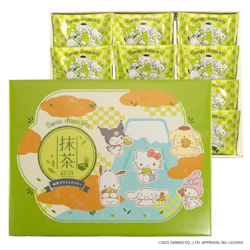 長登屋（ナガトヤ）サンリオキャラクターズ 抹茶プリントクッキー12枚入り