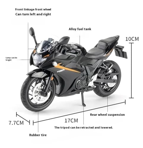 模型玩具 1/12スケール レーシングカー ダイキャストバイクモデル サウンド&ライト付き おもちゃ インテリア 誕生日プレゼント に適合するスズキ GSX-250R GSX250R GSX 250R(Black)