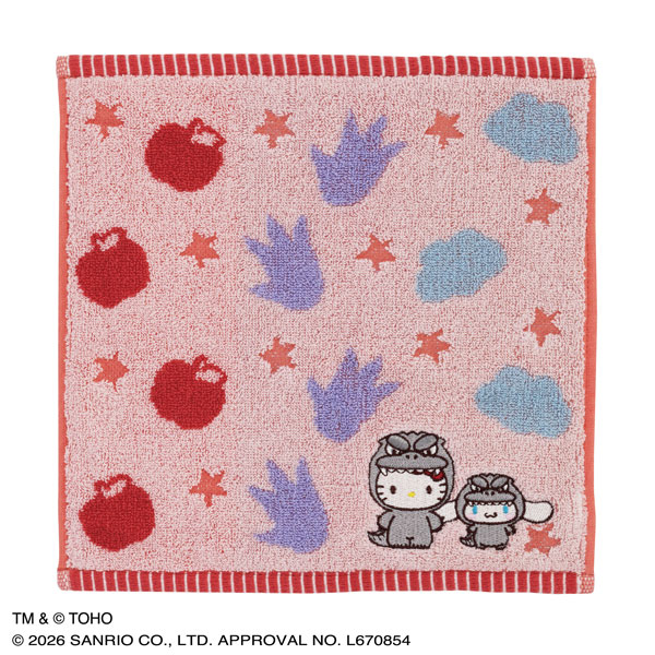 GODZILLA ・SANRIO CHARACTERS 刺繍ミニタオル(KT・CN)[東宝]《発売済・在庫品》