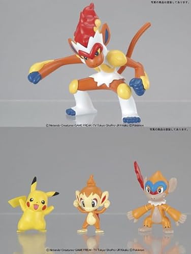 ポケモンプラモコレクションNo.7 進化シリーズ ゴウカザル進化セット 色分け済みプラモデル