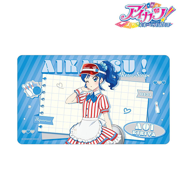 アイカツ！ 10th STORY ～未来へのSTARWAY～ 描き下ろし 霧矢あおい レトロストライプver. マルチデスクマット