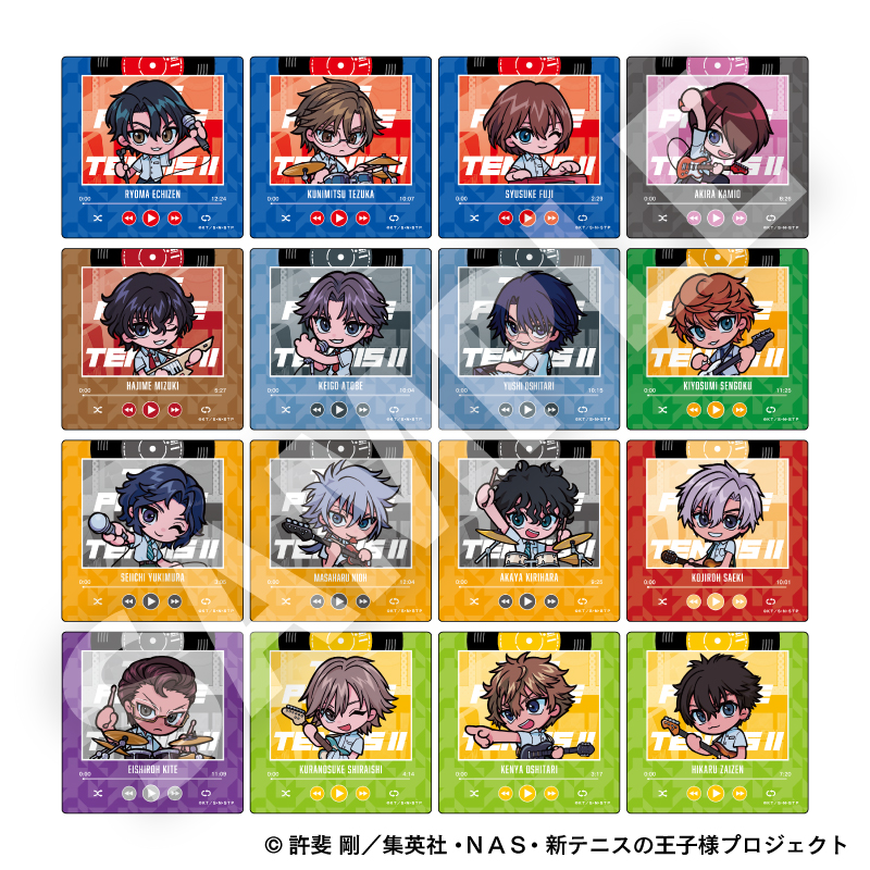新テニスの王子様_トレーディングデフォルメスクエアカード（1パック2枚入り） 全16種 【BOX／8パック入り】【コンプリートBOX】