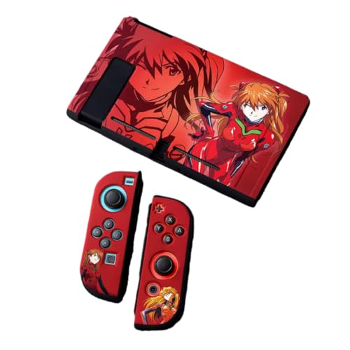 新世紀エヴァンゲリオン 惣流・アスカ・ラングレー Switch保護ケース カバー 分体式カバー Switch2 柔らかい殻 防塵ベース 耐衝撃 コスプレ小物 軽量 飾り 脱着簡単 萌えグッズ 贈り物 非公式 (OLED（スタンドが開かない）,色2) [並行輸入品]