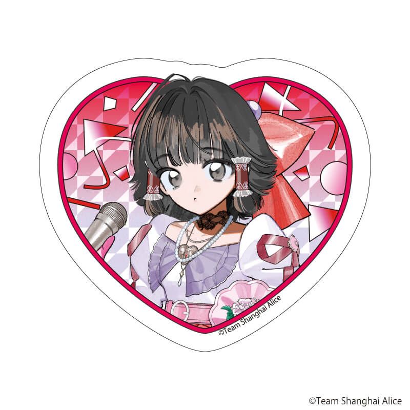 ダイカットステッカー「東方Project」01/博麗霊夢 レトロアイドルver.(描き起こしイラスト)