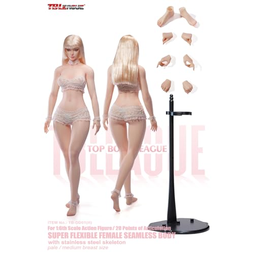 HiPlay TBLeague 1/6 女性 素体 シームレス素体 足取れる TB-DD01H 美白肌 ヘッド付き ボディ フィギュア 超可動