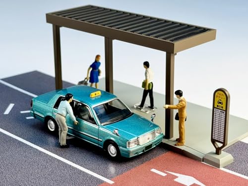 トミーテック (TOMYTEC) ジオコレ64#カースナップ04c タクシー乗り場 トヨタ クラウンセダン付属 フィギュア・小物 ＋ ダイキャスト製ミニカー セット 339564