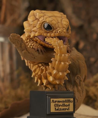 博物志 トカゲ物語 レッドアイアガマ グリーンイグアナ アルマジロトカゲ グリーンバシリスク フトアゴヒゲトカゲ アリソンアノール 台座付き 爬虫綱 12cm リアル フィギュア プラモデル 模型 オリジナル スタチュー コレクション 情景 プレゼント 装飾 撮影道具 インテリア 置物 (アルマジロトカゲ)