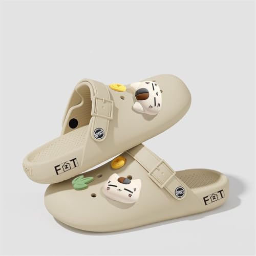 [eeeeArtmonster] 夏目友人帳 サンダル 大人用 可愛い ニャンコ先生 クロックス メンズ レディース クロッグ スリッパ ルームシューズ 女性用 室内履き おしゃれ 滑り止め 静音 春夏秋用 外履き 部屋用 萌えグッズ (約25.5cm,B) [並行輸入品]