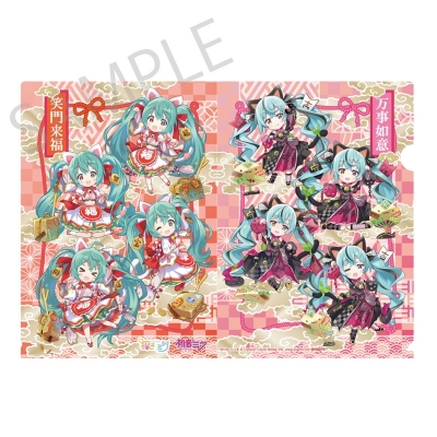 【グッズ-クリアファイル】「初音ミク×招き猫」 笑福クリアファイル Art by らっす【再販】