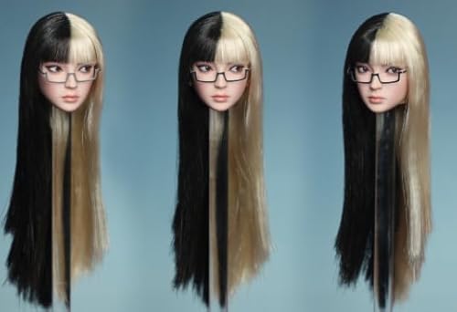 [AC]JKTOYS 1/6 アジア美女ヘッド 冷月 可動眼 ヘッド＋眼鏡 K-013C+ 可動 アクションフィギュア用 ヘット