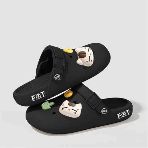 [eeeeArtmonster] 夏目友人帳 サンダル 大人用 可愛い ニャンコ先生 クロックス メンズ レディース クロッグ スリッパ ルームシューズ 女性用 室内履き おしゃれ 滑り止め 静音 春夏秋用 外履き 部屋用 萌えグッズ (約25.5cm,A) [並行輸入品]