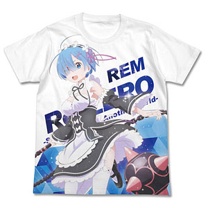 Re：ゼロから始める異世界生活 レムとモーニングスター フルグラフィックTシャツ/WHITE-XL