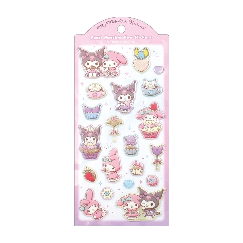 【グッズ-シール】サンリオキャラクターズ パールマシュマロシール チョコ