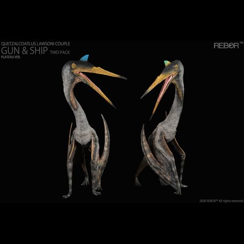 REBOR 1:35 サイズ ケツァルコアトルス フィギュア 白亜紀 アズダルコ科 翼竜 プラモデル 恐竜 リアル PVC 大人 おもちゃ 模型 19cm級 オリジナル 塗装済 完成品 (ブルー) [並行輸入品]
