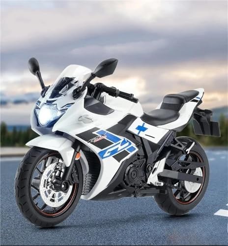 模型玩具 1/12スケール レーシングカー ダイキャストバイクモデル サウンド&ライト付き おもちゃ インテリア 誕生日プレゼント に適合するスズキ GSX-250R GSX250R GSX 250R(White)