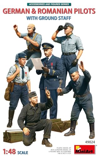 ミニアート 1/48 ドイツ人＆ルーマニア人パイロット w/地上スタッフ プラモデル MA49024