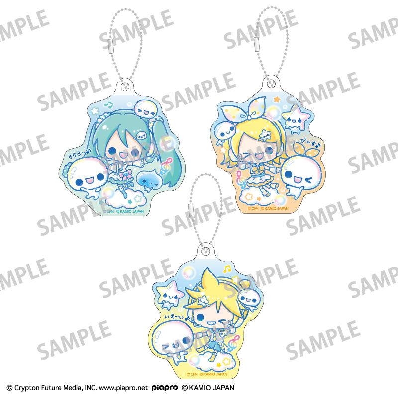 初音ミク×ぷくぷくあわわちゃん_アクリルキーホルダーセット 初音ミク・鏡音リン・鏡音レン