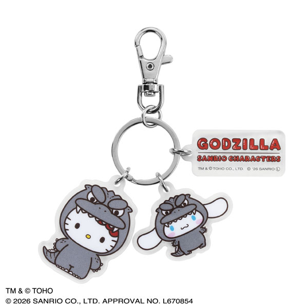 GODZILLA ・SANRIO CHARACTERS 3連アクリルキーホルダー(KT・CN)[東宝]《発売済・在庫品》