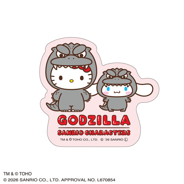 GODZILLA ・SANRIO CHARACTERS ダイカットステッカー(KT・CN)[東宝]《発売済・在庫品》