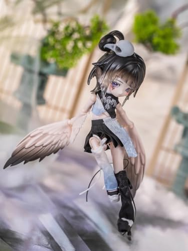 雲羽閣 BJDブラインドドール シリーズ 高約21cm PVC&ABS素材 1/8 BJDスペシャルボディ 女の子のギフト 関節可動フィギュア 塗装済み プレゼントハンドモデルの装飾品(Black)