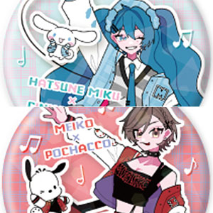 ホログラム缶バッジ(57mm)「ピアプロキャラクターズ×サンリオキャラクターズ」01/コラボイラスト 6個入りBOX