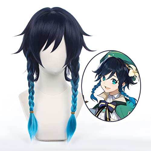 原神 キャラクターコスプレウィッグ - コスプレイベント、学園祭 文化祭 ハロウイン パーティー コスチューム - ウェンティ